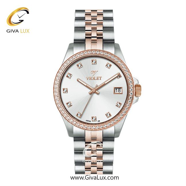 ساعت مچی اورجینال زنانه ویولت VIOLET نقره ای-رزگلد | رزگلد-نقره ای| نقره ای| کد رفرنس 0641/2 سایز متوسط